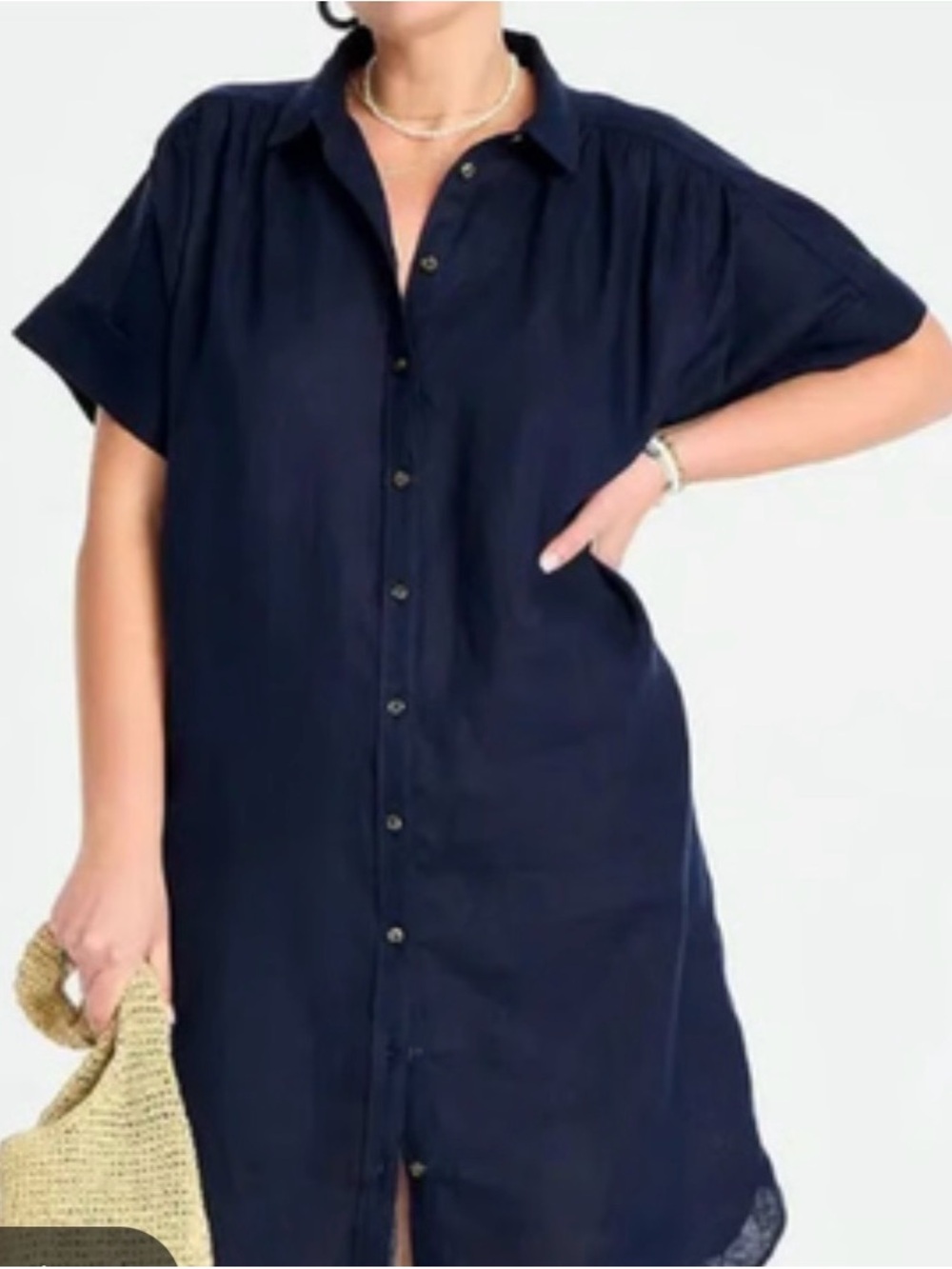 J. Crew Linen Button-Front Mini Shirt Dress